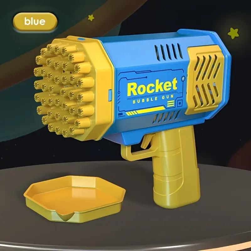 40 Hole Automatic Bubble Machine Gatling Space Outdoor Toy Rocket Launcher Bubble Blower, Fun Kids Play Equipment, Perfect for Parties & Events