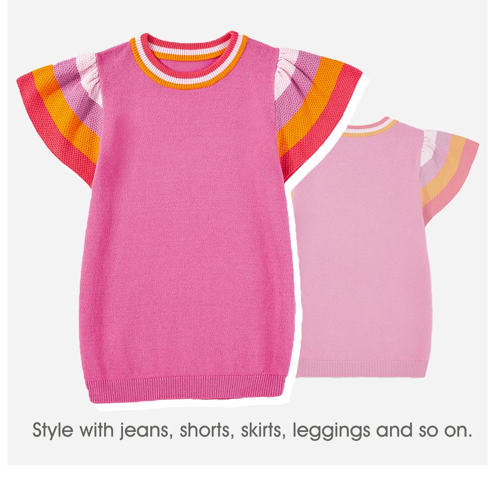 Shewin 2026 Spring/Summer Women's Color Block Short-Sleeve Soft Knit Pullover Round Neck Loose Fit Lightweight Versatile Everyday Knitwear Elegant Chic Solid SpringStatements