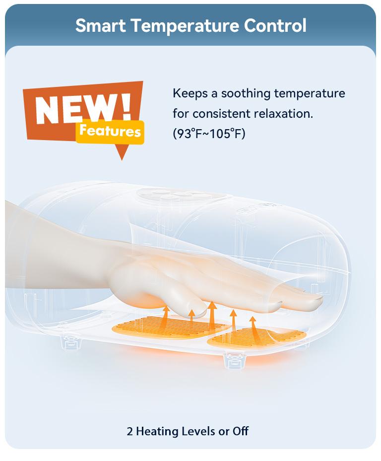 [Plus Model] CINCOM Upgraded Hand Massager, Cordless Finger Soother with Comfort Warmth, Customizable Settings, Rechargeable, Provides Soothing Relaxation, Wonderful Gift for Loved Ones