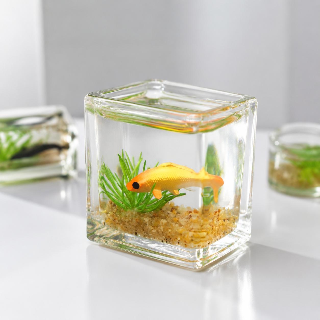 DIY Moss Terrarium Kit: Glass Hydroponic Fish Ecosystem, Creative Micro Landscape Art for Home Office Desk Decor, Non-Toxic Moss Planter, Durable Desktop Tool Set
