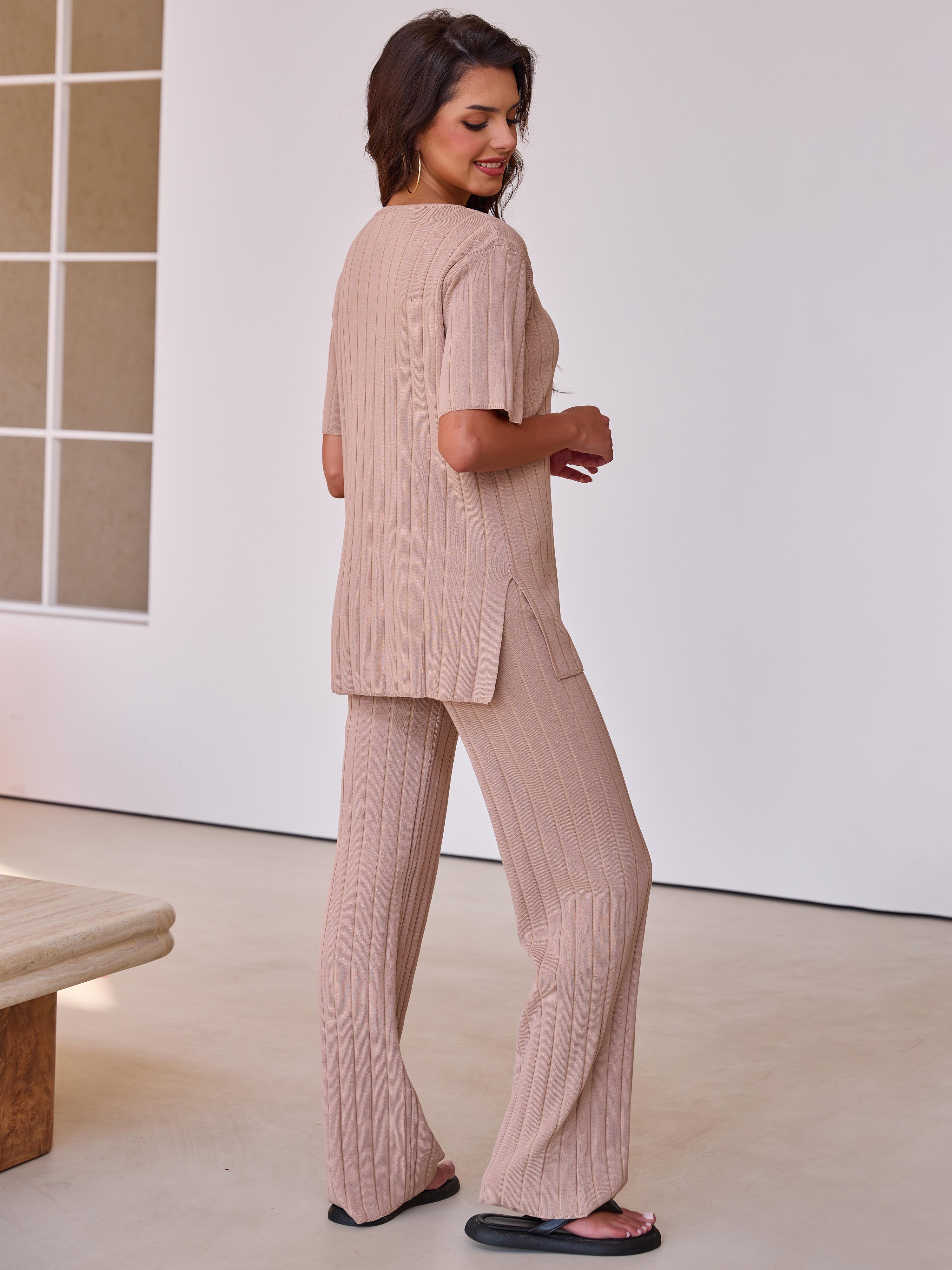 Joyfunear Women's casual T-shirt and pants two-piece set