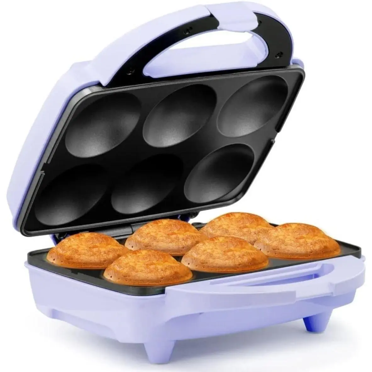 Non-Stick 6-Count Electric Cupcake Maker Machine – Bakes 6 Cupcakes, Muffins, Pizza Cups, Cinnamon Buns – Perfect for Gifts, Birthdays, Holidays, or Bake Sales, Lavender