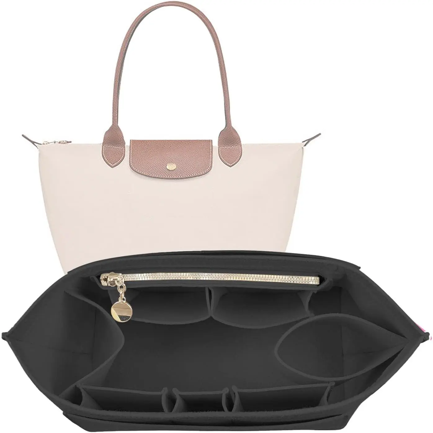 felt purse organizer-for longchamp le pliage large organizer purse insert organizar inner bag organizer 026Aterrimus-M
