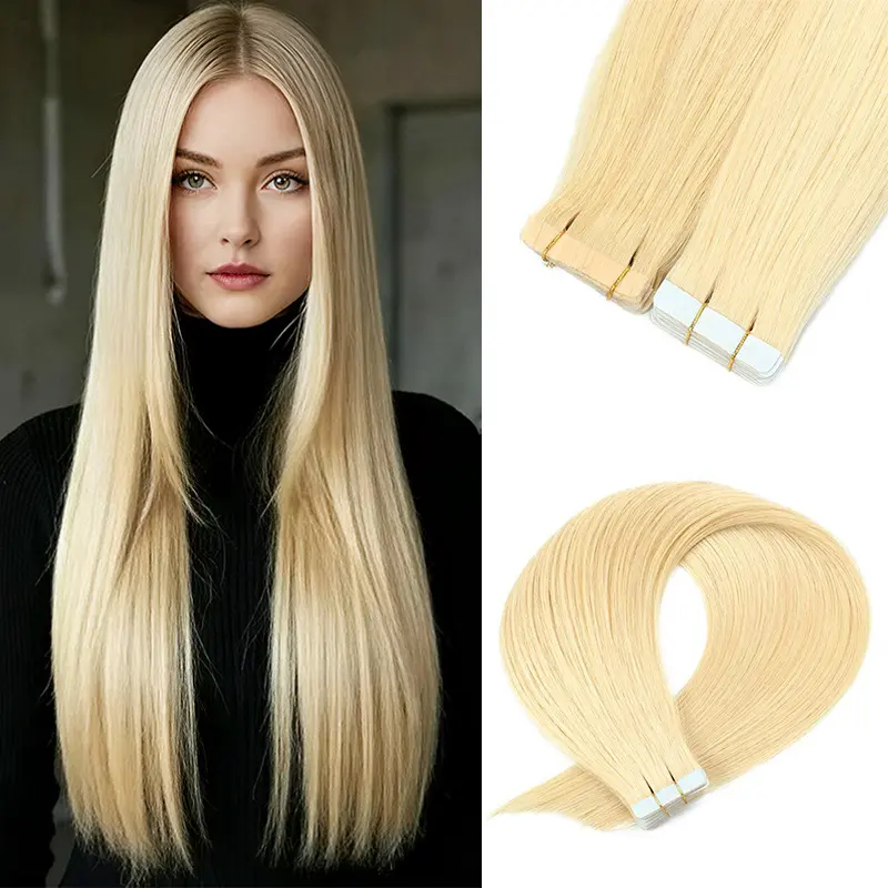 Unisex Human Hair Tape-In Hair Extensions, Tape-In Type, for Wig Making