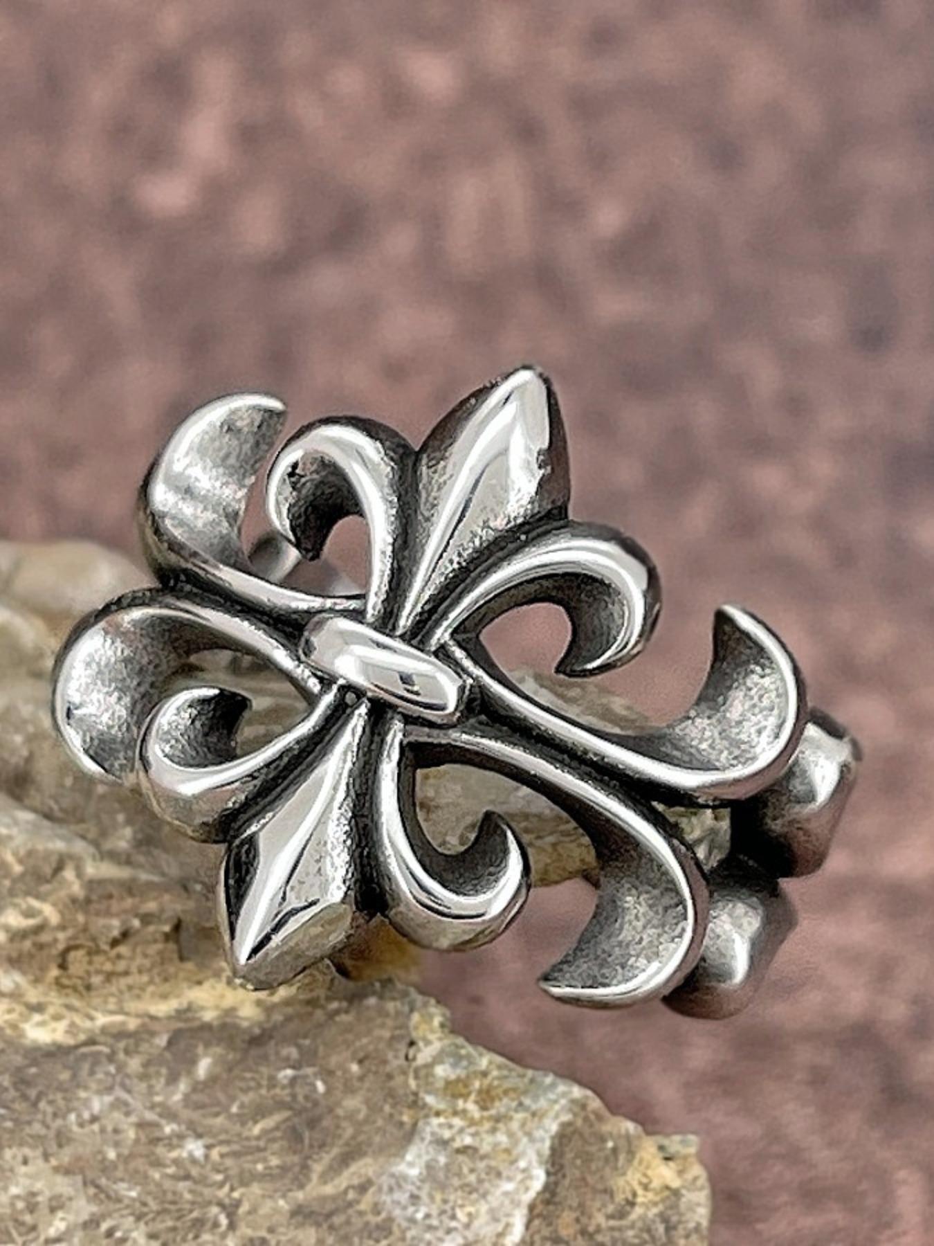 Flower Design, Fashion Accessories for Both Men & Women, Trendy All-match & Exquisite Jewelry for Birthday Gift, Punk Style Ring