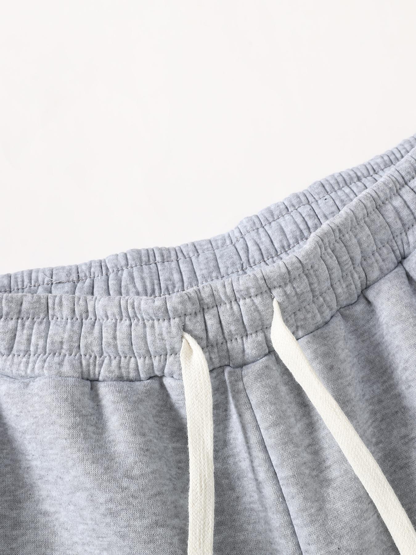 Men's Plain Drawstring Waist Shorts, Basic Casual Sporty Running Pants for Daily Wear and Exercise, Moderate Fabric, Fitted Style Summer Sports Shorts, Casual Athletic Shorts