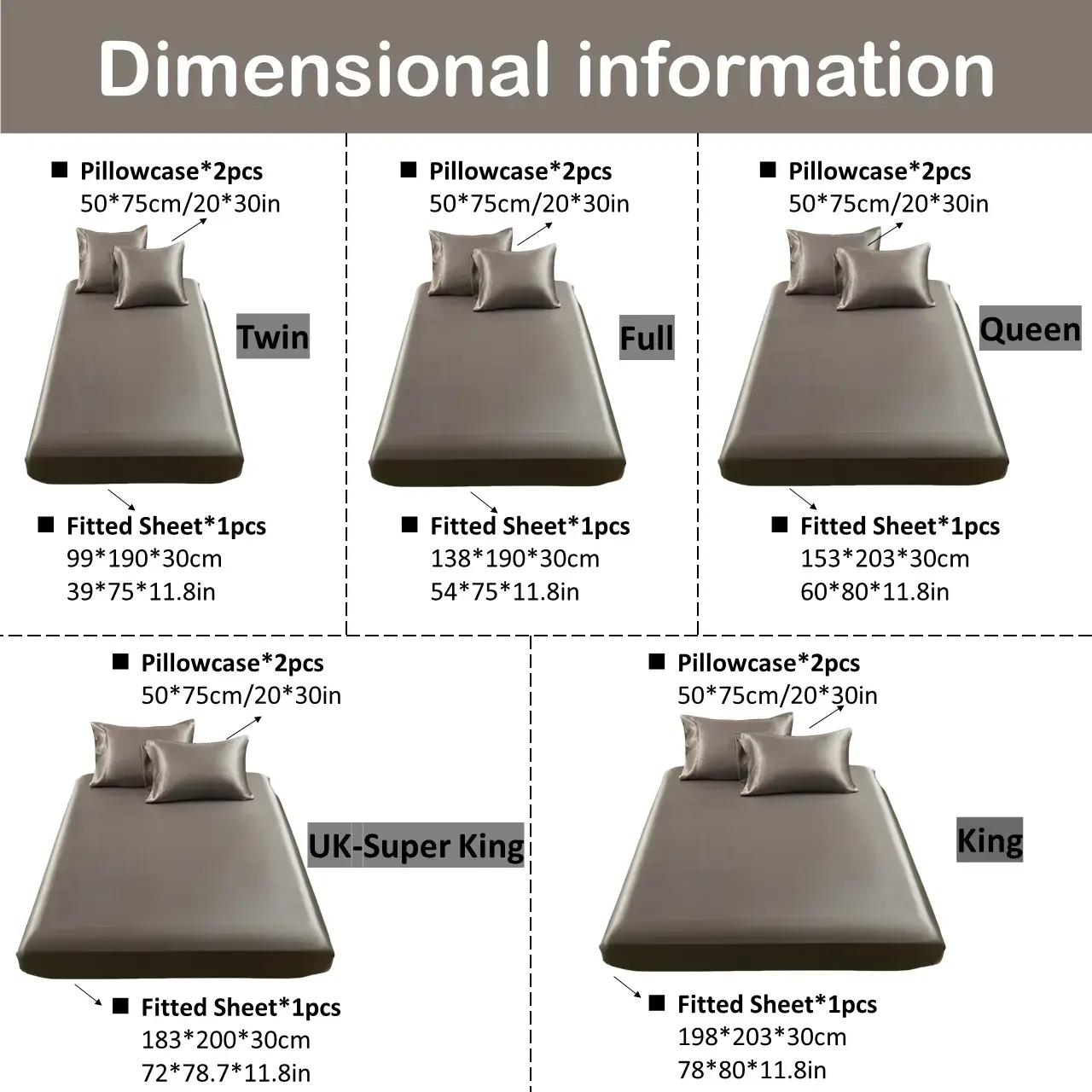 Solid Color Satin Fitted Sheet and Pillowcase Set, Silky Bed Sheets, Soft Breathable Sheet, Soft & Comfortable Bedding Set for Bedroom & Hotel #TOP PICKS