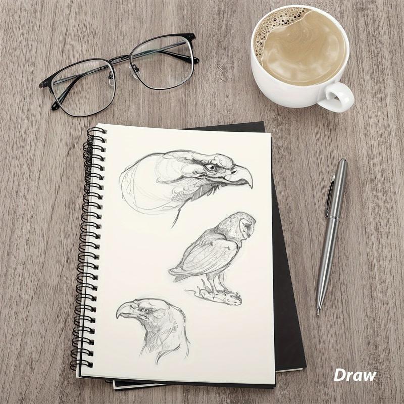 2-Pack Blank Spiral Notebook Set, Kraft Paper Soft Cover Journal, Sketchbook Diary, Student Office Travel Supplies