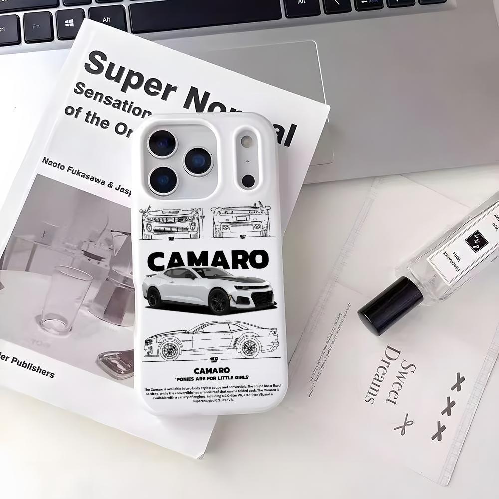 PIKPAKA Cool-C-ChevroletS C-Camaro Muscle Sports Car Phone, Smartphone Case For IPhone 15 14 13 12 11 Pro Max Luxury Jelly Material Durable Crystal Clear Shockproof Scratch-Resistant Perfect Fit, Accessories