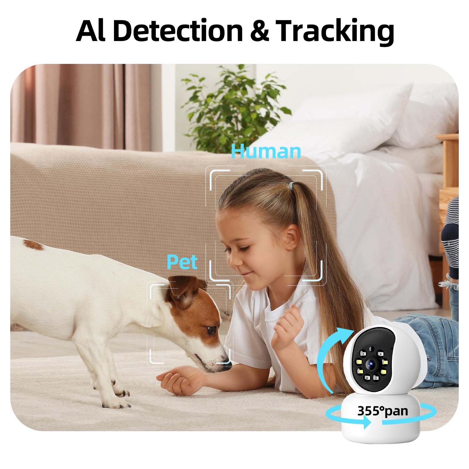 Hawkray AI Intelligent Surveillance Camera 911 Alarm Easy Install Quick Setup Full Color Night Vision Two Way Audio Motion Detection Security System OpenAI Enabled Professional Alarm Monitoring US Local Cloud - Installation
