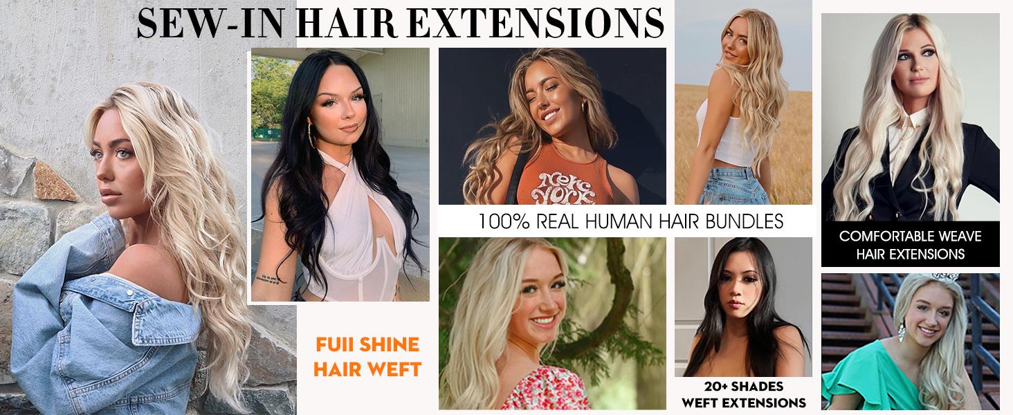 Full Shine Sew In Weft Hair Extensions Remy Human Straight Hair For Women 100-105G