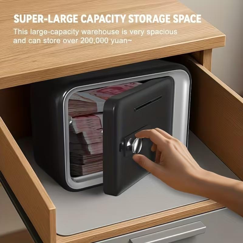 Household Mini Safe Cash Box, Lockable Money Jar Ideal Festival Gift