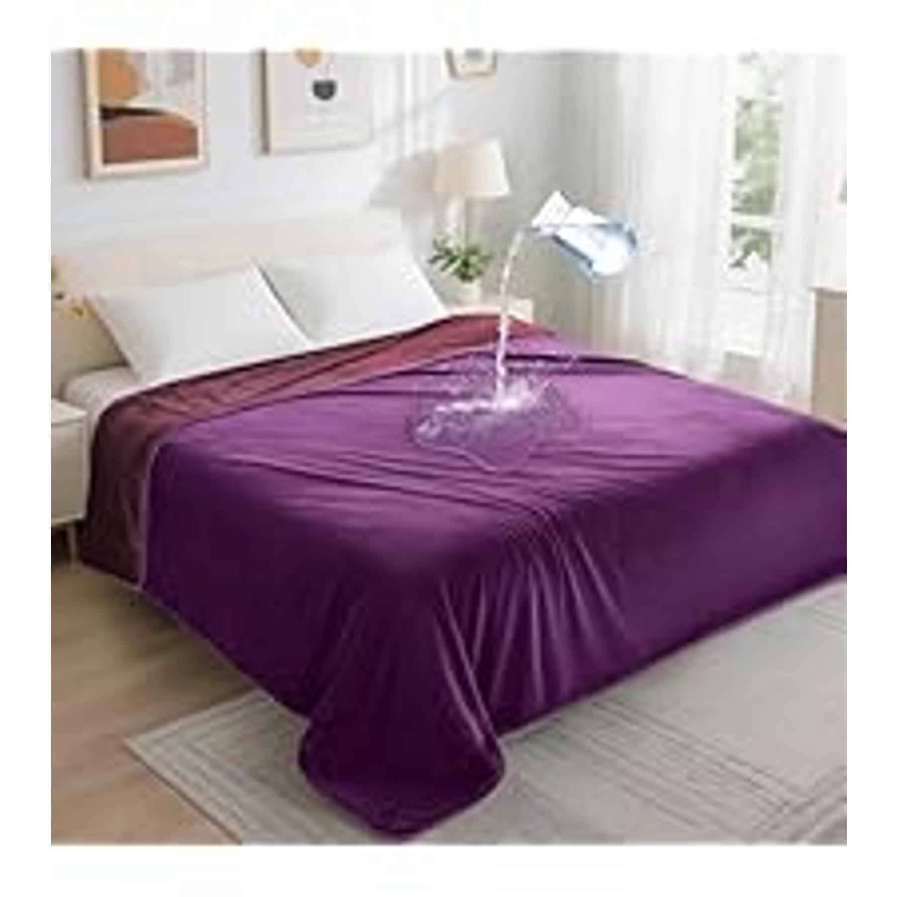 Waterproof Throw Blanket for Couch: Reversible Leakproof Couch Blanket 40" x 60", Soft Flannel & Coral Fleece Bed Blanket Stain-Proof for Sofa Cover, Pet Accidents, Travel, Grey