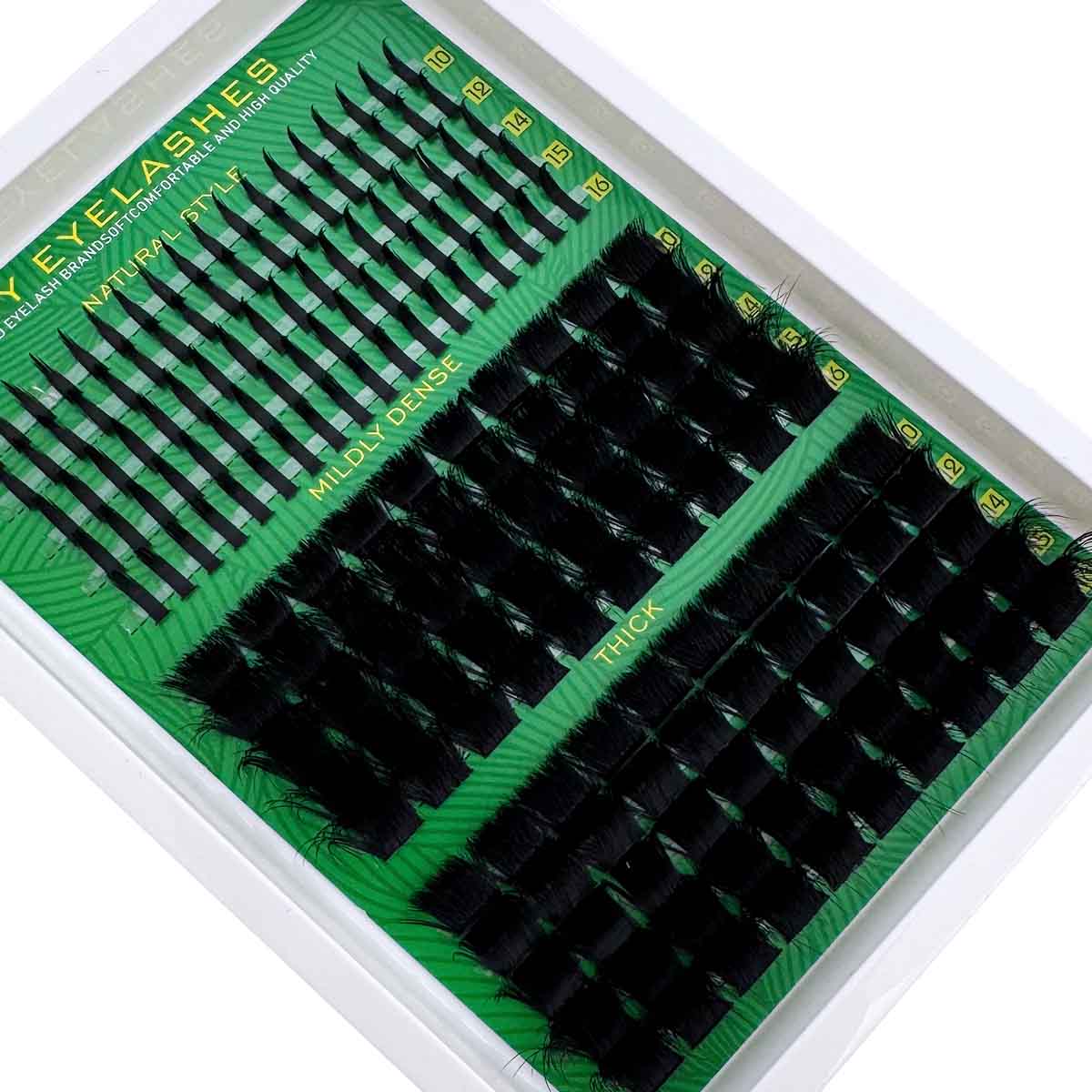 300D 200D 160D 120D 100D 80D 60D Lash Clusters, 290pcs/285pcs/255pcs/235pcs/190pcs, D Curl Natural Look, Individual Lashes Extension