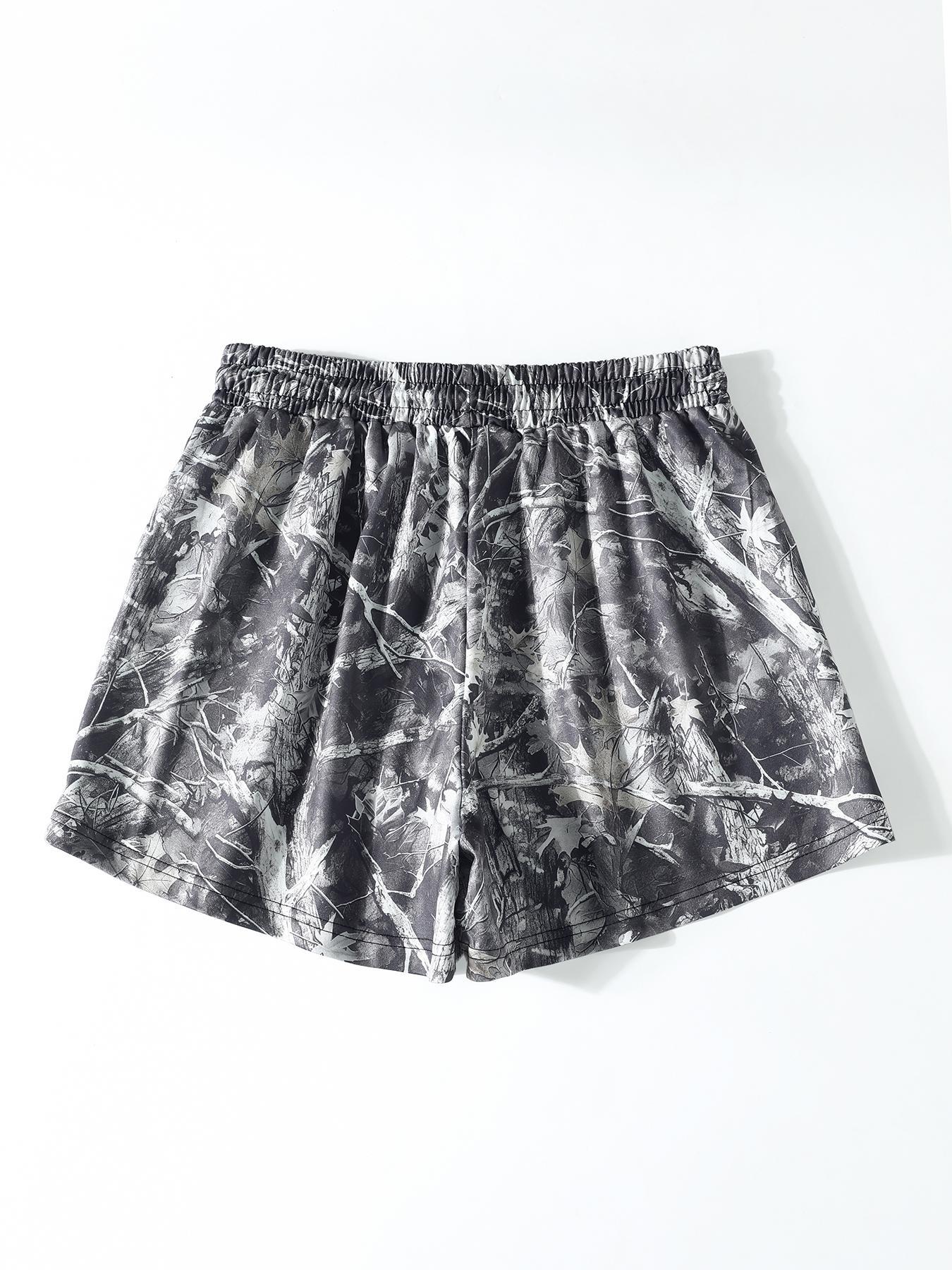 Women's Camo Print Shorts, Athletic Shorts, Casual Comfy Breathable Shorts for Daily Wear, Ladies Bottoms for Summer