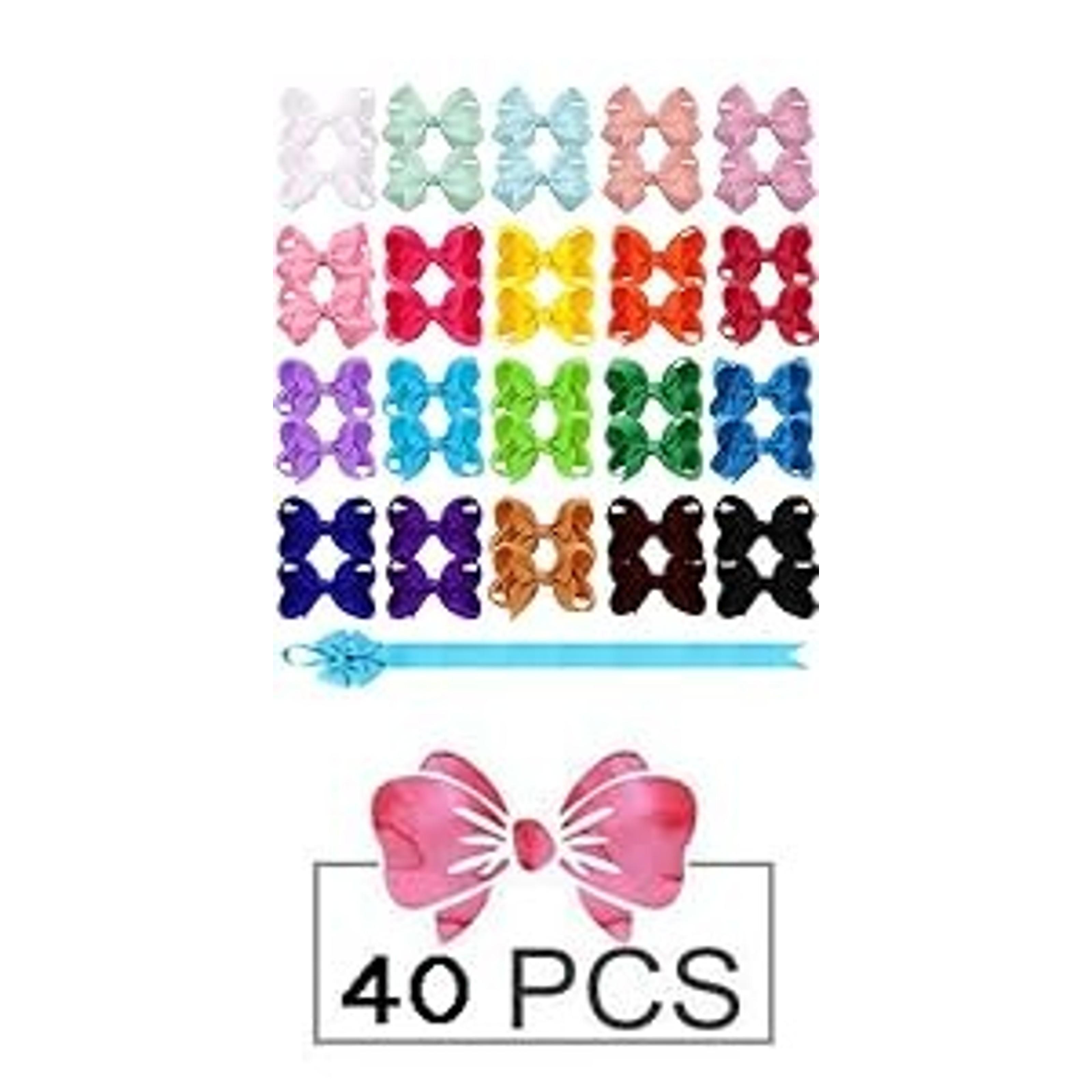 Hair Bows for Girls, 30 Colors 6 Inch Grosgrain Ribbon Hair Bows Clips Alligator Clips Barrettes Hair Accessories, Back to School, Party, Photography, Christmas, Travel | Grosgrain Ribbon Bows Hair Alligator Clips Hair Barrettes for Girls Toddler Inf