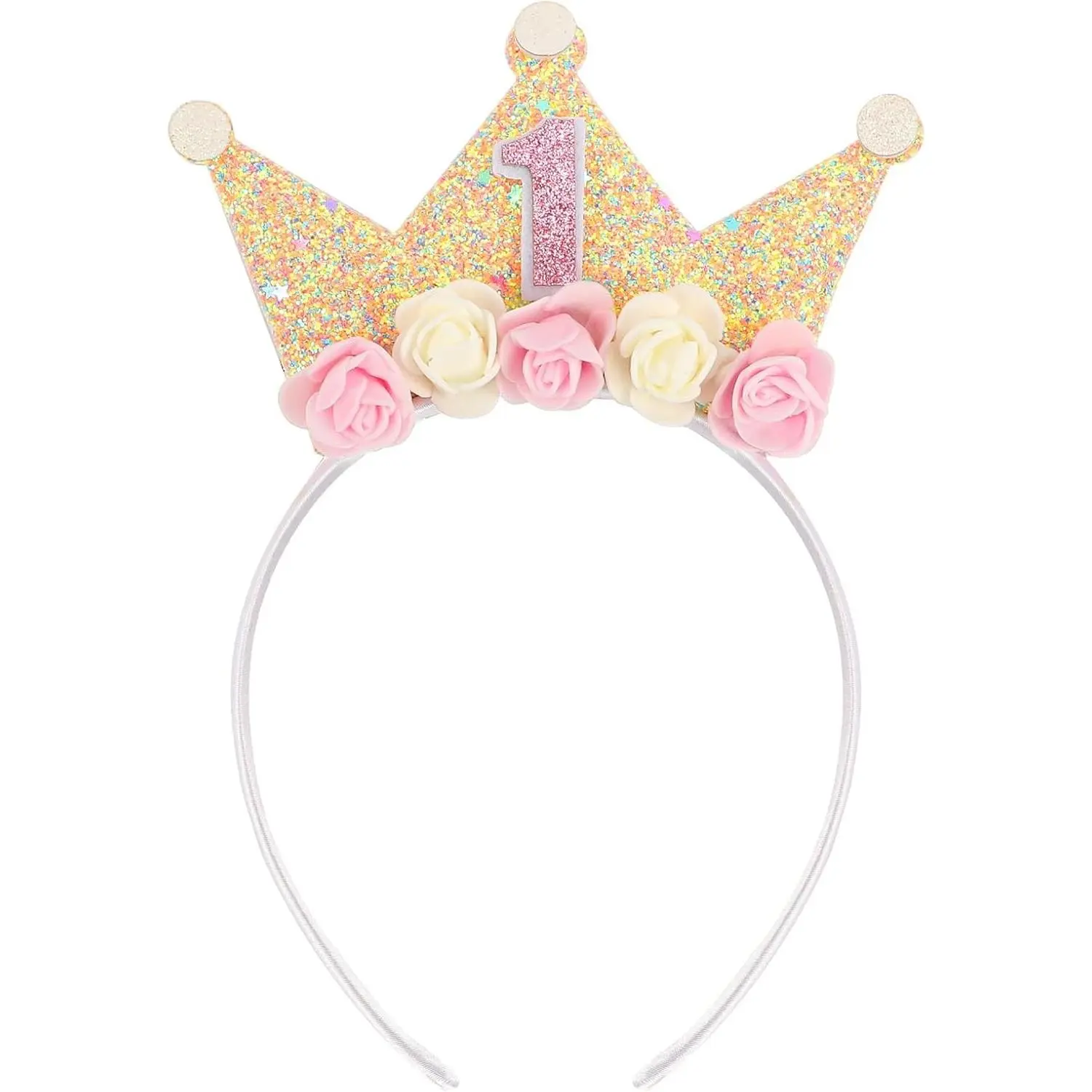 Sweet One First Birthday Hat and Crown Tiara Headband for 1 Year Old Girl, Party Decorations & Birthday Gifts(Gift)