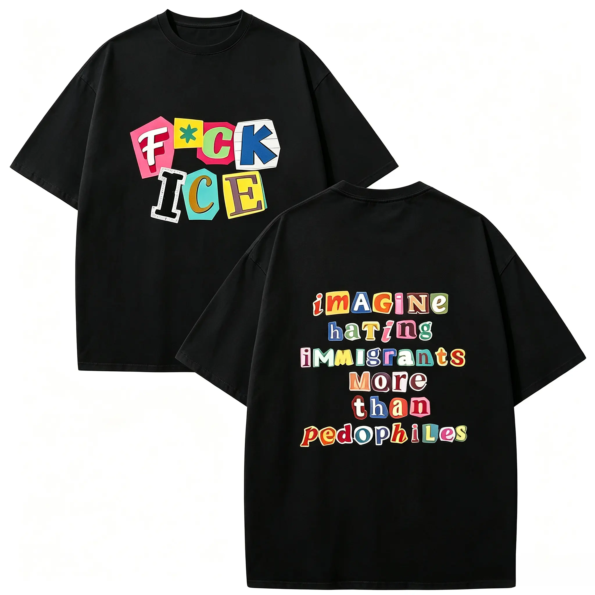 Magazine Letters Unisex Tee |     Cotton Double-Sided Short Sleeve, No One Is Illegal On Stolen Land ICE OUT #   AbolishIce #   IceOut #   HumanRights #   DoubleSidedTee #   NoOneIsIllegal #   TikTokMadeMeBuyIt #   TikTokSho