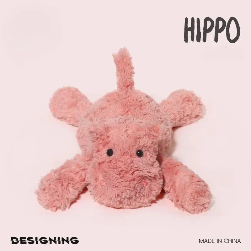 35cm Cuddly Elephant Hippo Fox Plush Toys Ultra Soft Stuffed Animals for Baby Sleeping Companion Room Decor Kids Birthday Gifts