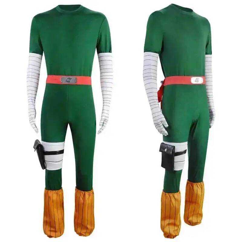 Aboutcos Anime Rock Lee Cosplay Costume Jumpsuit Outfits Halloween Carnival Suit