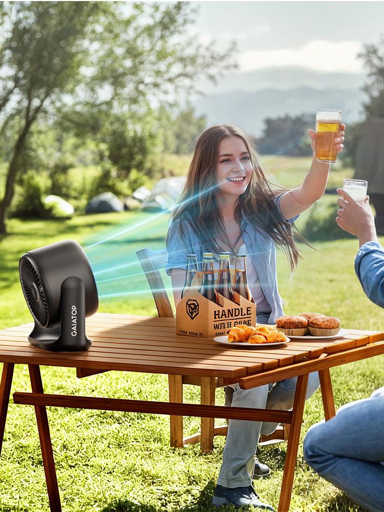 Gaiatop Desk Fan, Touch-Control LED Display, Small Portable 5-Speed Fan with Strong Airflow, Ultra-Quiet 4000mAh Rechargeable Battery, Ideal for Bedroom, Office, Bedside, Hom Fans