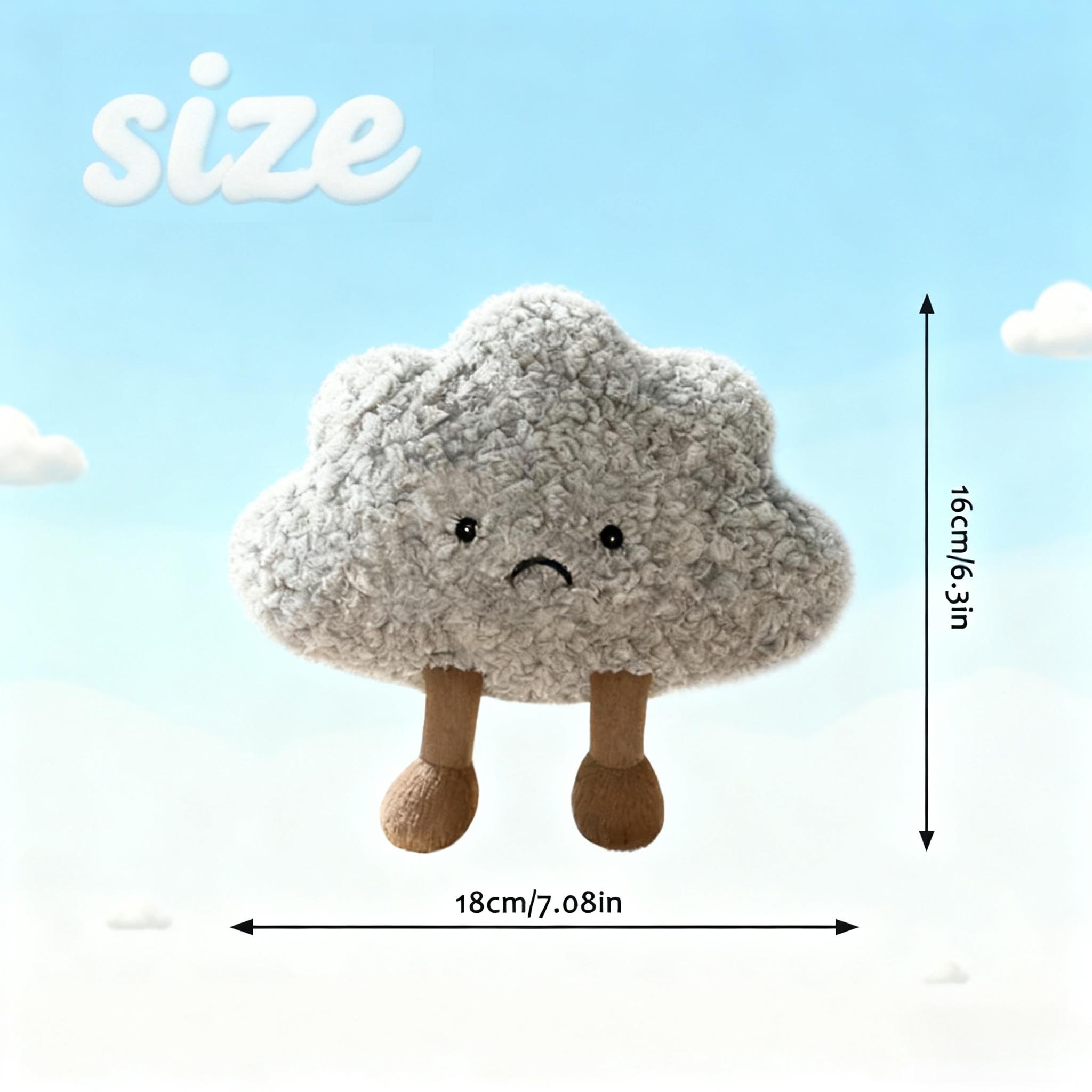 Cute Storm Little Dark Cloud Plush Toy, 16cm/6.3in Soft Curly Doll, Ideal Baby Comforter & Creative Birthday Gift, Soft Cuddly Gift, No Battery Required