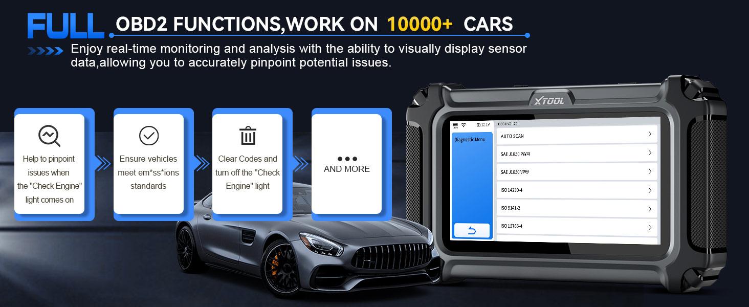 [Summervibes] XTOOL D6 OBD2 Scanner Car Diagnostic Scan Tool for All System with Lifetime Free Updates, 15 Resets, Throttle Body Relearn, ABS Bleed, FCA AutoAuth & CAN FD Vehicle Automotive