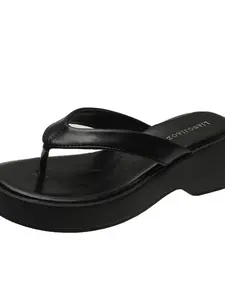 Trendy Thick Sole Wedge Sandals, Slimming and Height-Increasing Flip Flops, Casual Outdoor Wear, Comfortable Summer Footwear