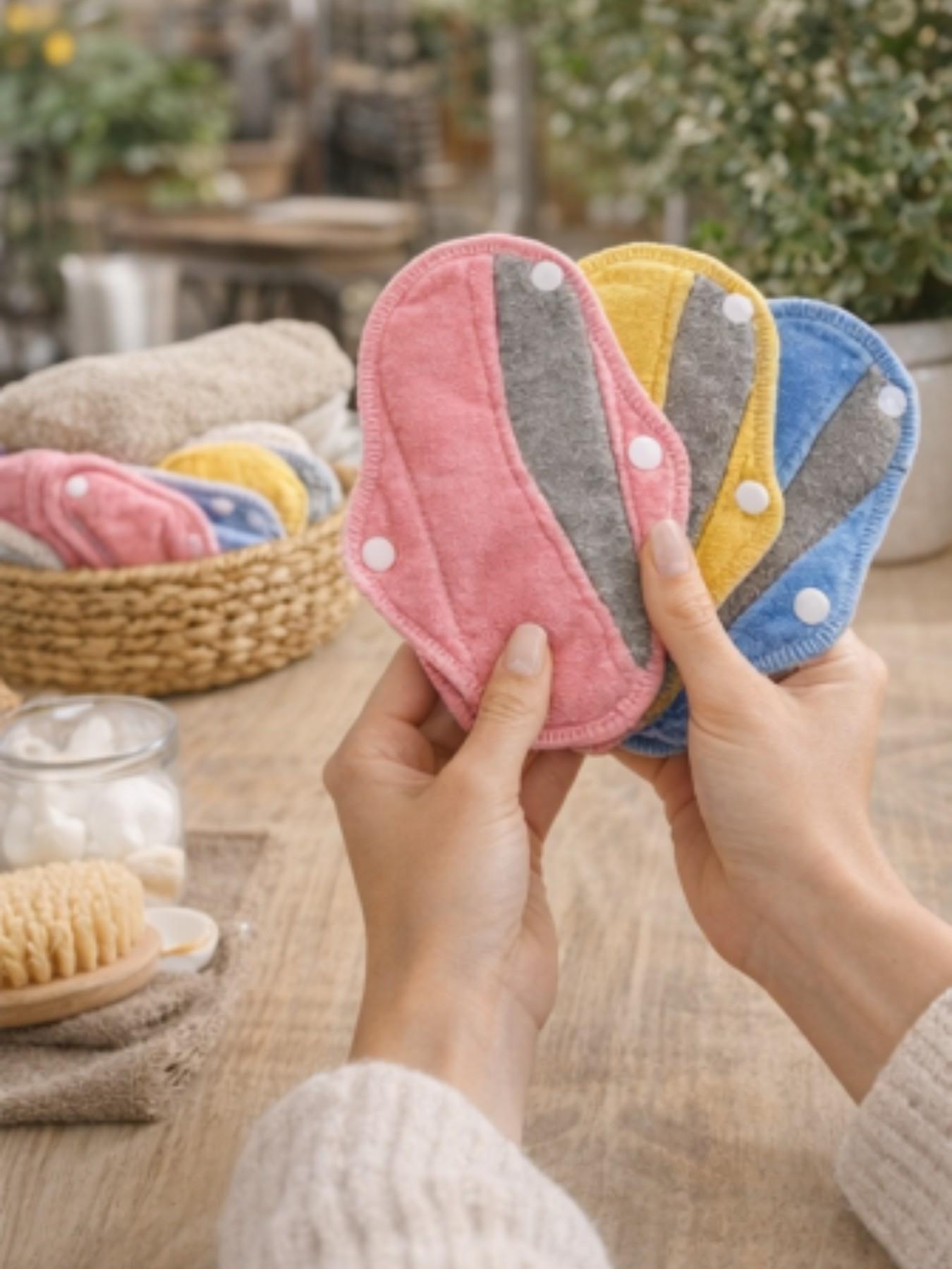 Reusable Sanitary Napkin, 3pcs Washable Soft Absorbent Sanitary Pad, Menstrual Pad, Period Pad, Feminine Care Product for Women, Feminine Hygiene Products