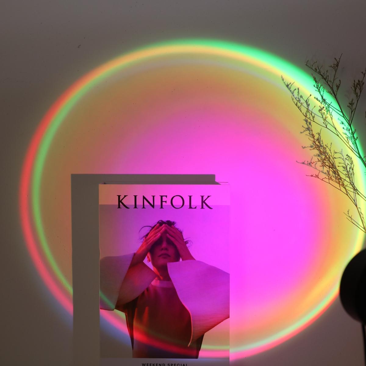 USB Sunset Projection Lamp LED Table Light with Remote Controller, Led Mood Light, Adjustable 16 Color Atmosphere Lamp for Photography Home Decor, Adjustable Led Lights