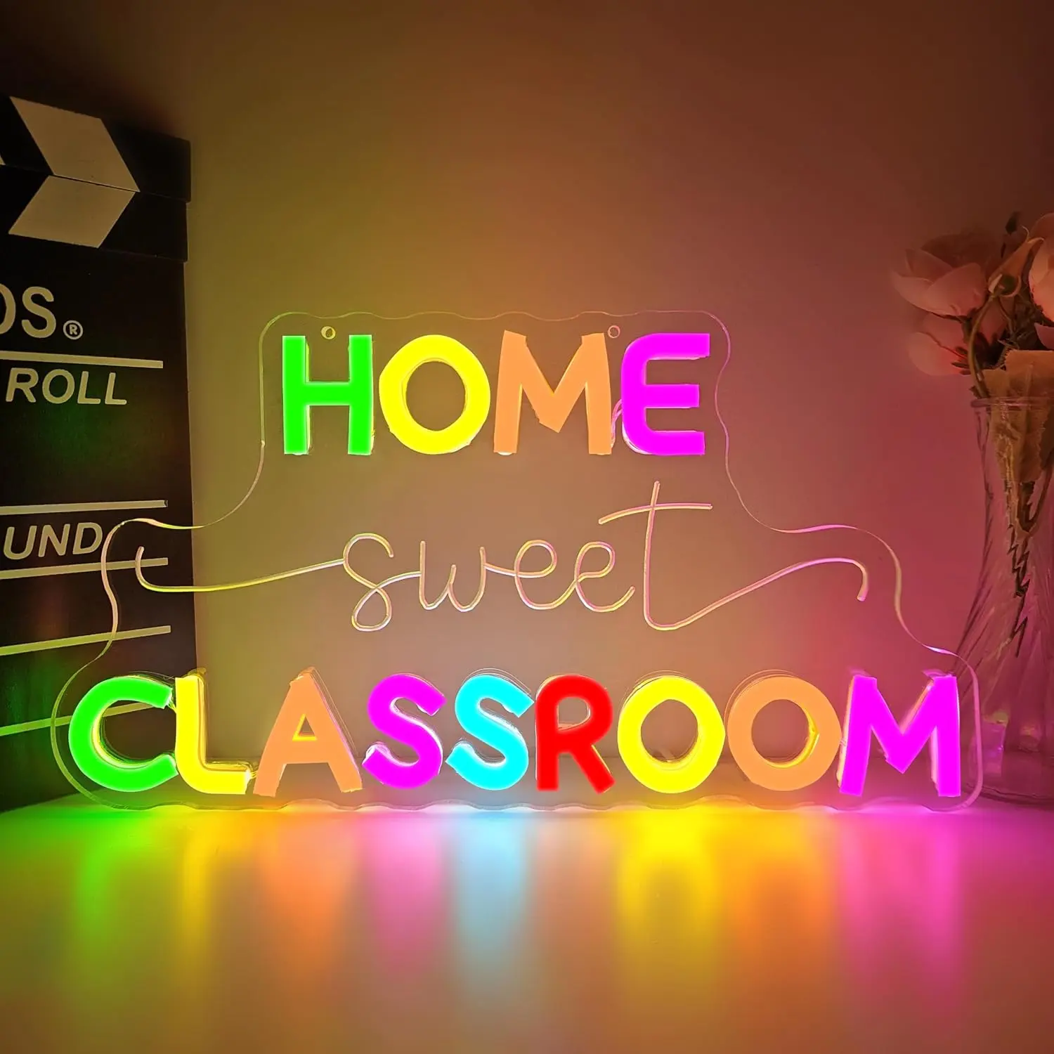 Dimmable Sweet Classroom Neon Sign - Modern Synthetic LED Strip Indoor Wall Decor for Teachers, Student Study Room Backdrop