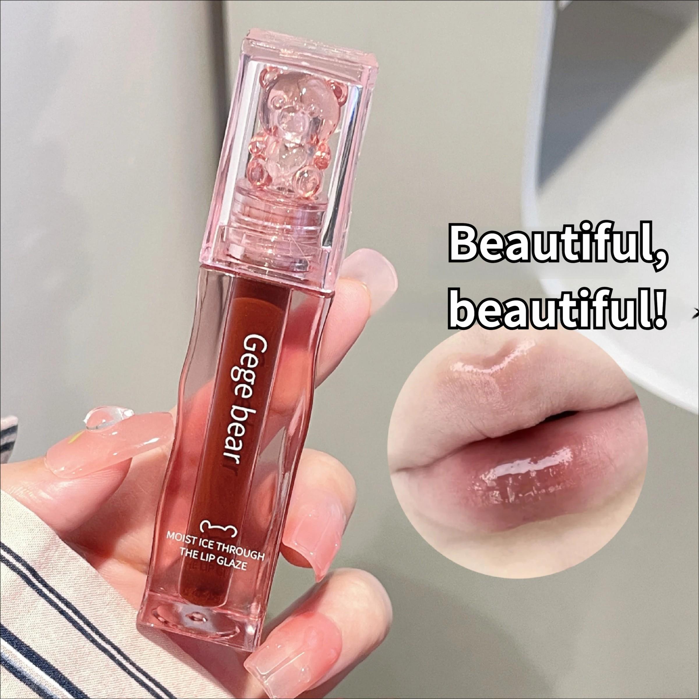 Waterproof Mirror Finish Lipstick, Transparent Bean Sand Milk, Gentle Fake Makeup Gift for Women, Christmas & Valentine's Day