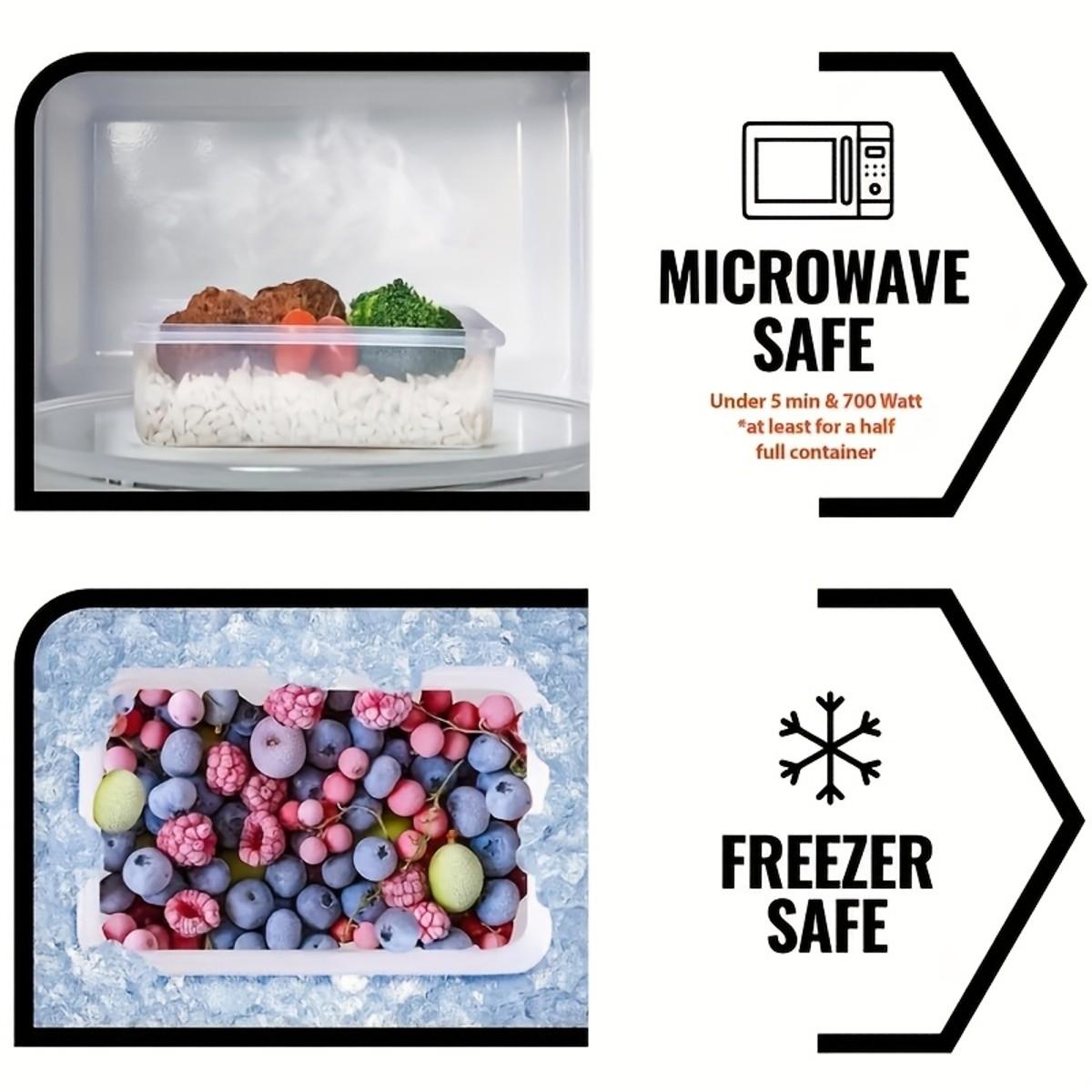 Multi-Functional Kitchen Storage Box Set, 4 Boxes with Leakproof Design, Food Grade Plastic Material, Microwave Safe, Dishwasher Cleanable