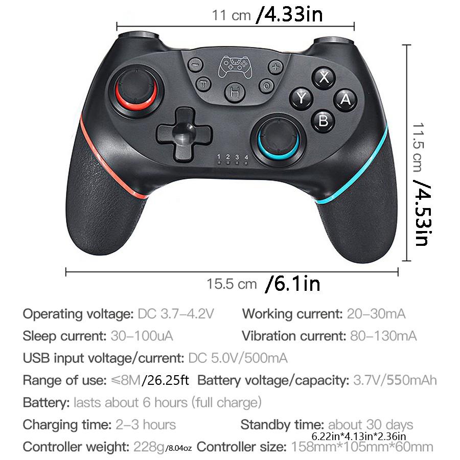 USB Rechargeable Game Controller, 1 Box Wireless Bluetooth-compatible Gamepad, Gamepad Joystick Control Computer Game Pad for Nintendo Switch & OLED Lite PC Wireless Controllers