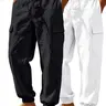 Men's 2-Pack Outdoor Tactical Pants, Linen Material, Drawstring Waist, Pocket, Waterproof Quick-Dry, All-Season, Durable Hiking Gear, Adventure Ready