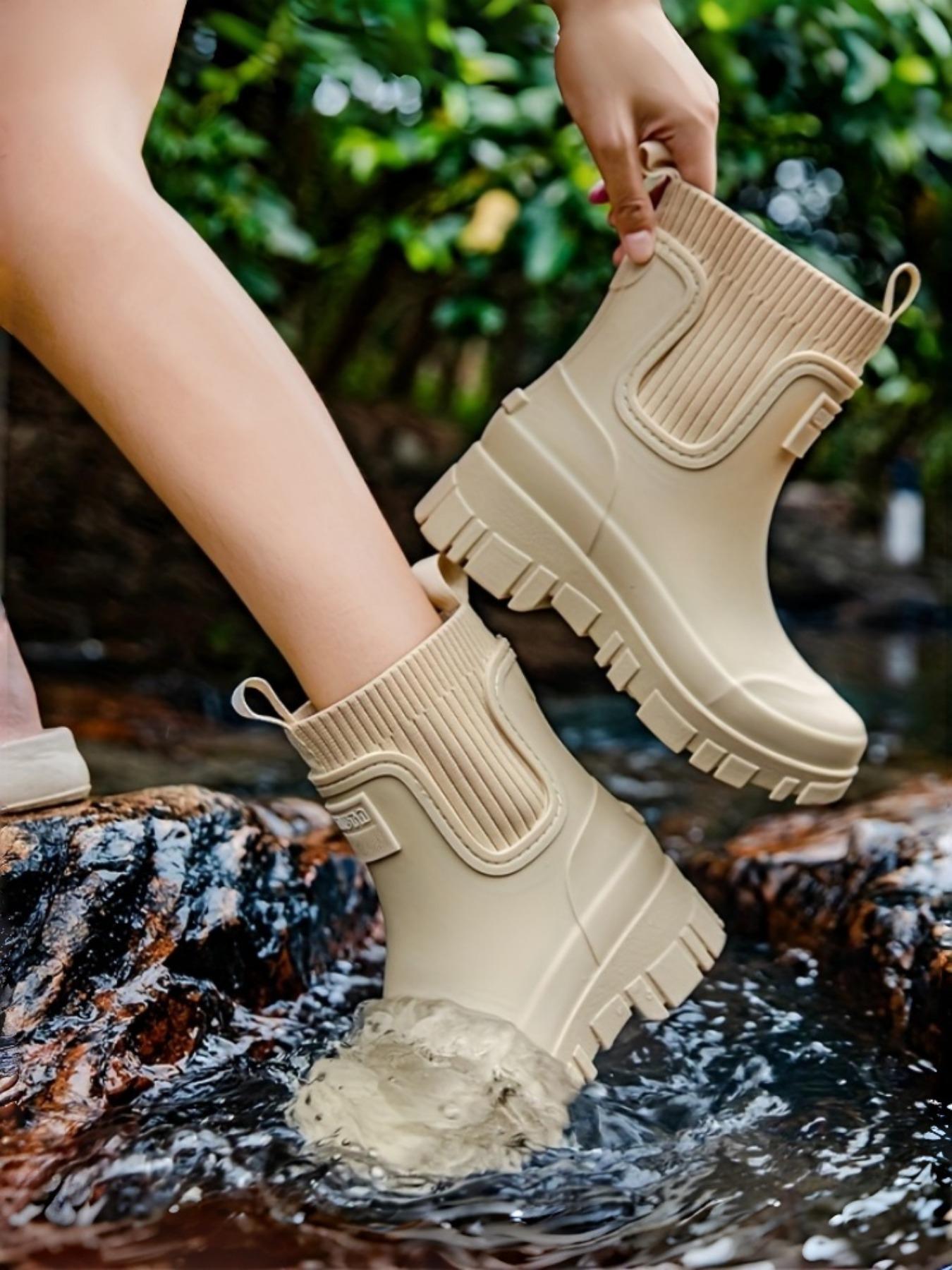 All-Weather High-Quality Rain Shoes, Rain Boots, Waterproof Boot, PVC Sole and Upper, Comfortable Insole Ankle Support, Suitable for Rainy Days, Commuting, Hiking, Fishing