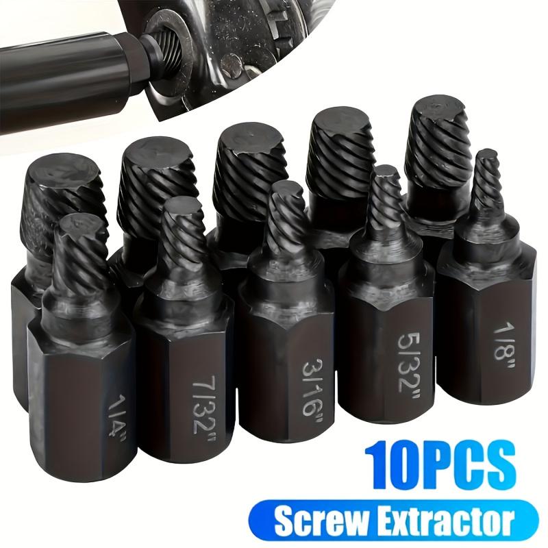 10-Piece Heavy-Duty Thread Extractor Set  Easily remove damaged, stripped, or broken bolts, hex screws, and fasteners. High-strength construction, durable and long-lasting.