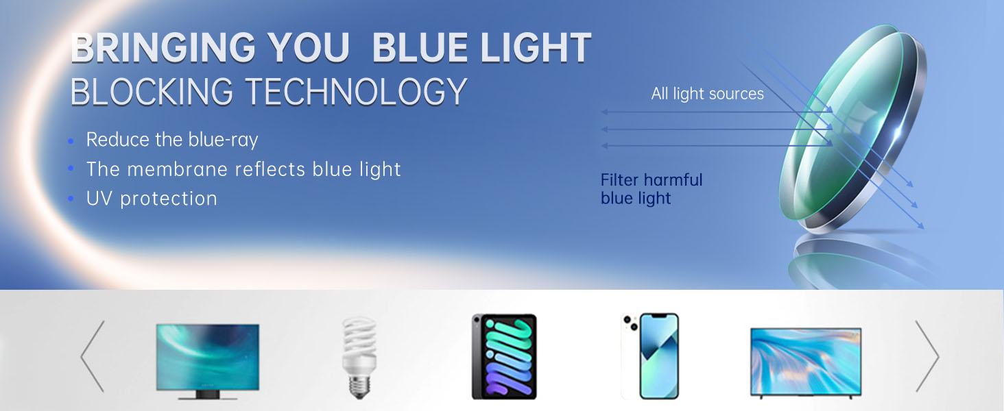 Blue Light Glasses for Men/Women, Lightweight Blue Light Blocking Glasses, Anti-Eye Strain Computer Glasses for Gaming(A132)