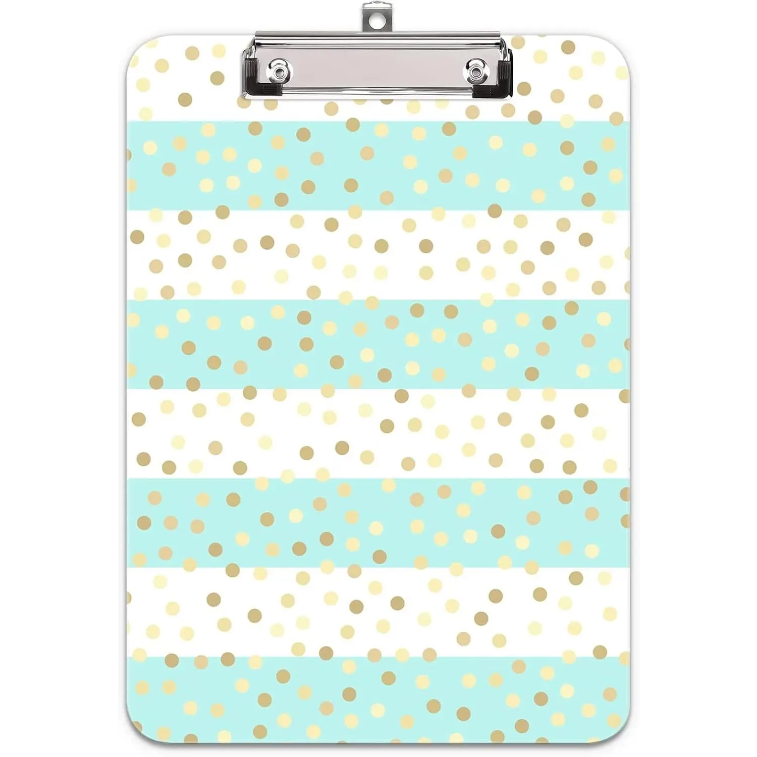 Cute Plastic Clipboard with Striped Spots Pattern, Letter Size 8.5 x 11, Decorative Clipboard for Students, Teachers, Women, School & Office Supplies