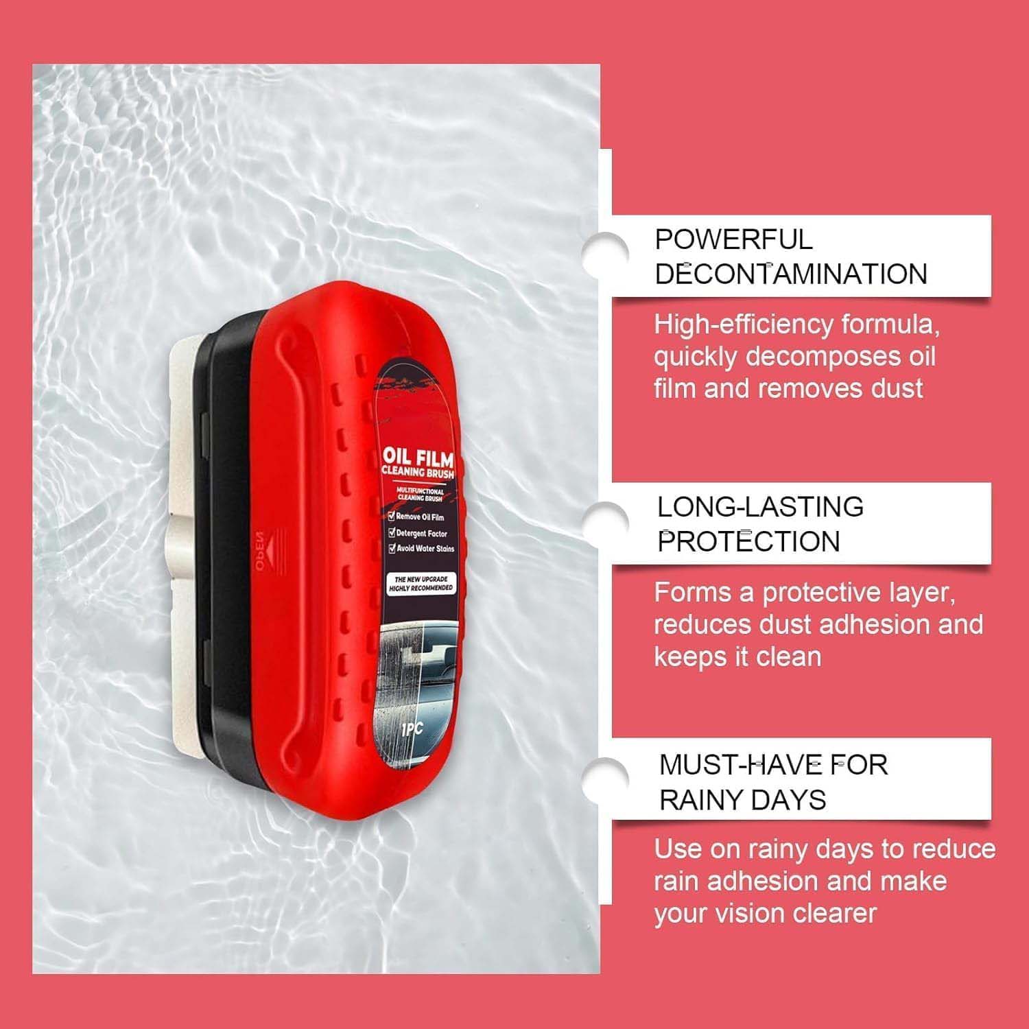 Windshield Cleaner, Car Glass Oil Film Cleaner, Versatile Effective Glass Cleaning Brush, Oil Film Cleaning Brush, Glass Cleaning Tool