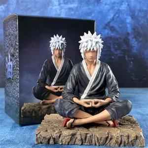 Naruto  Jiraiya of Myobokuzan Meditation Figurine with Rock Base – Perfect for Car Decor and Desktop Ornaments