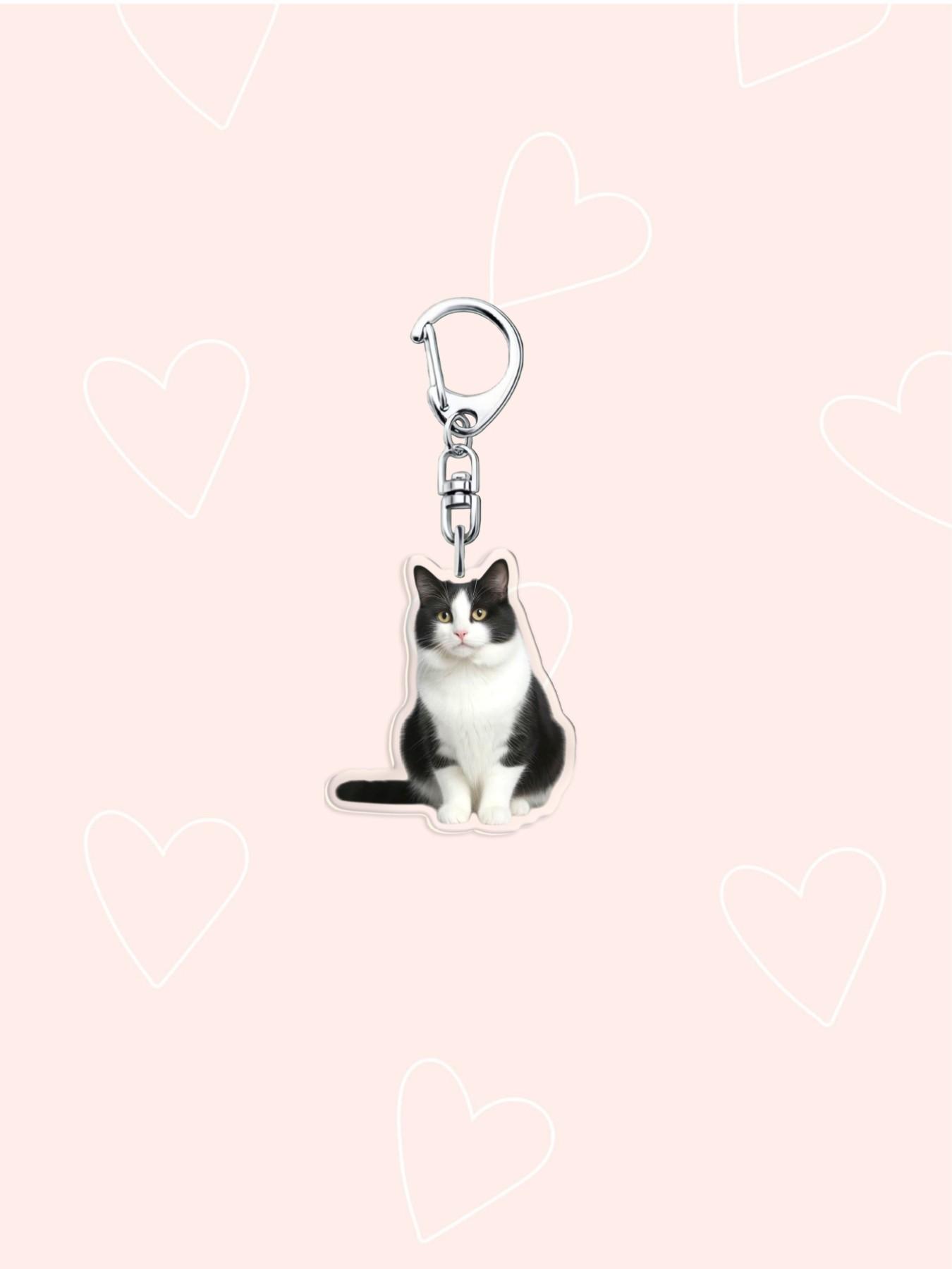 and Cat Keychain, Cute Animal Design, Casual Style Accessory, Perfect Gift for Pet Lovers, All Seasons Use
