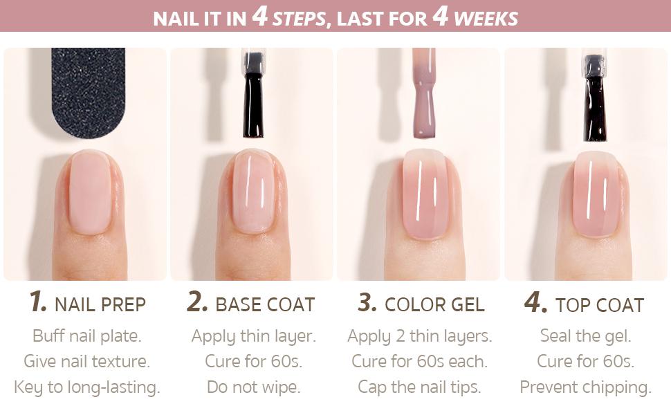 GAOY UV Gel Nail Polish, 16ml Jelly Nude Pink Translucent Soak Off Gel Polish, UV Light Cure for Nail Art DIY