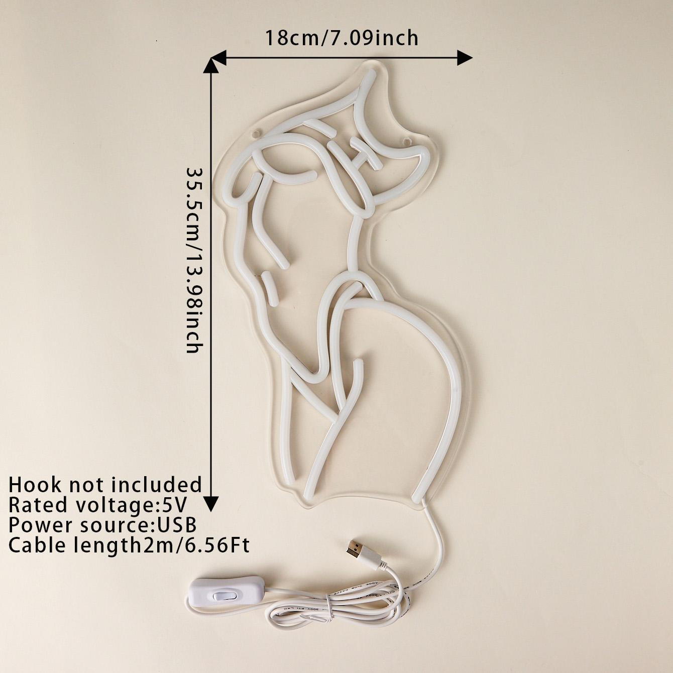 Abstract Figure Design LED Neon Light, USB Powered Creative Fashionable LED Neon Lamp with Switch, Decorative LED Light for Home Living Room Bedroom Party, Multifunctional Lighting