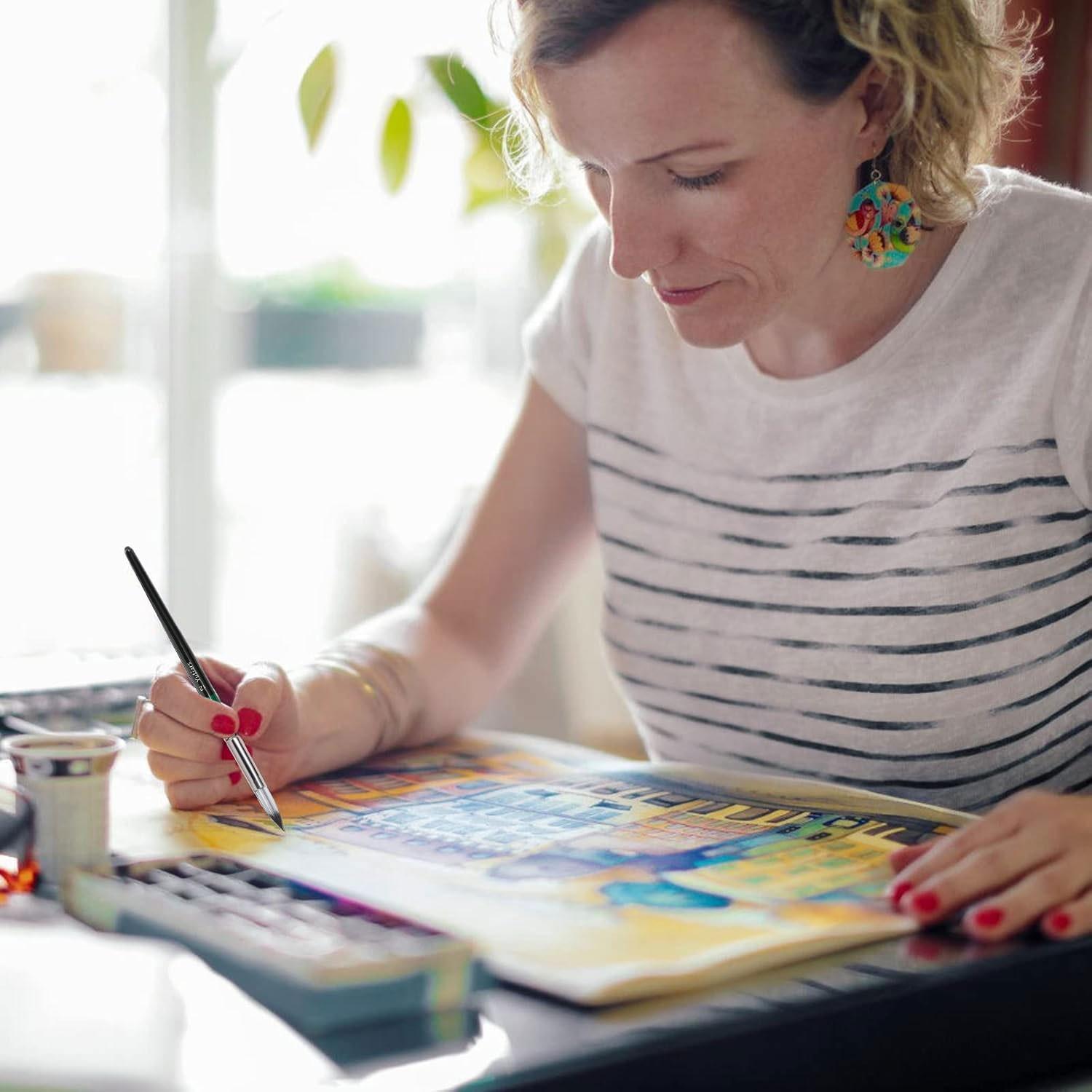 6Pcs Professional Round Paint Detail Brushes Kit Round Brush Variety High Quality Nylon Hair Anti-Shedding Design for Canvas Body Face Rock Painting Adults & Starter Artists