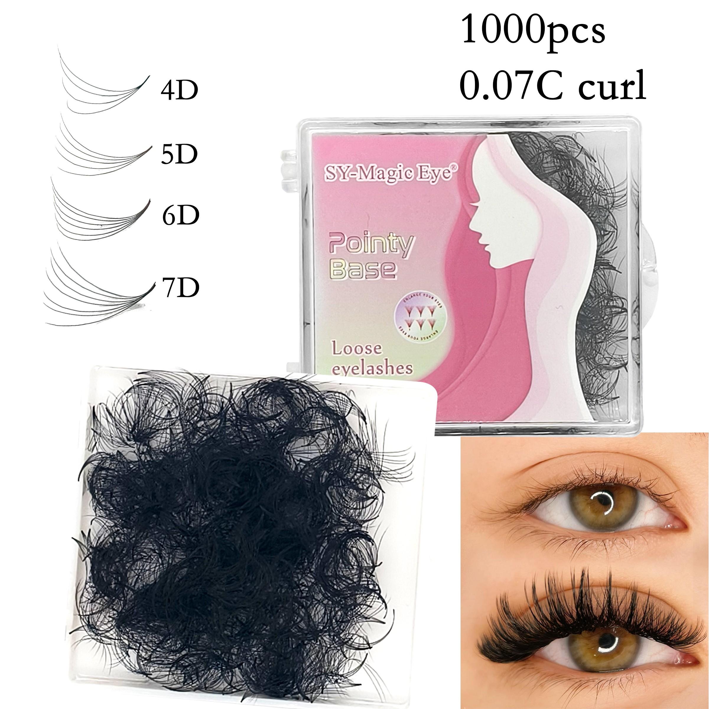 1000 Fans Premade Fans Eyelash Extensions,4D-5D-6D-7D, 0.07mm Thickness, Natural & Volume,8-15mm / Mixed Length, C / D Curl, Loose Fans, Easy to carry, Travel, Daily Commute, Evening Party