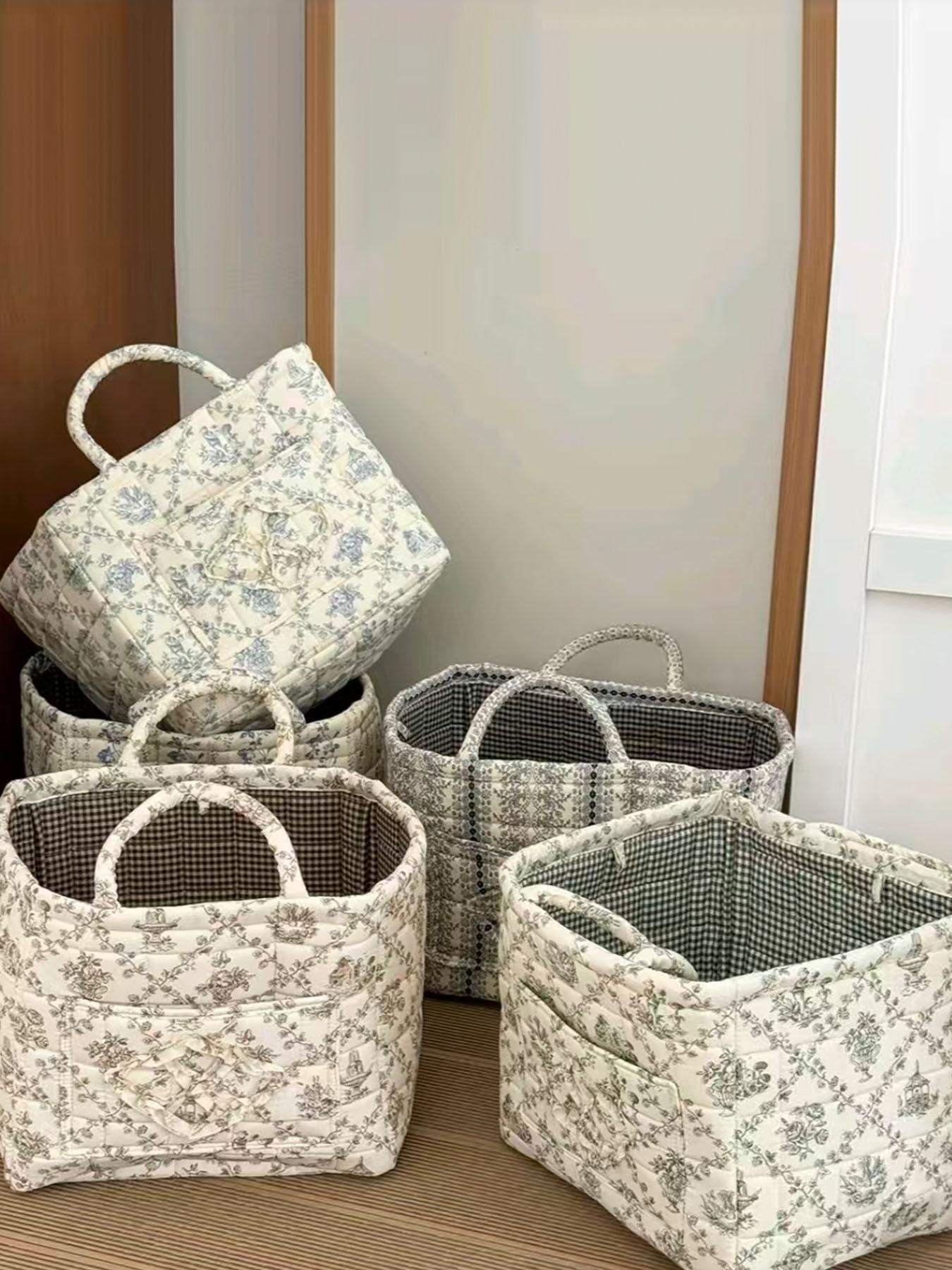 Elegant Home Storage Bag OrganizerMultipurpose Foldable Basket for Clutter Organization,Perfect for Living Room & Bedroom Use, Carrying Caddy, Portable Storage Basket