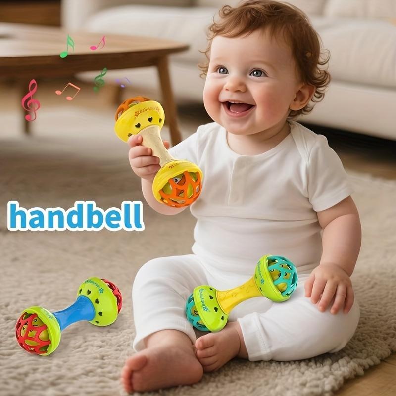 Baby-Grade Vibrating Hand Bell Toy | Sensory & Hearing Development, Grip Training, Soothing Tactile Stimulation, Colorful ABS Resin, Ideal Birthday Gift for Infants & Toddlers 0-3 Years - DUTORA