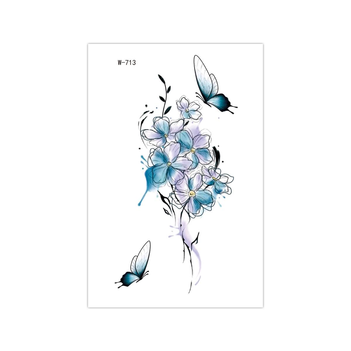 Butterfly and Floral Pattern Design, Disposable, Waterproof, Sweat-Proof, Easy to Use, Perfect for Women's Parties and Festivals