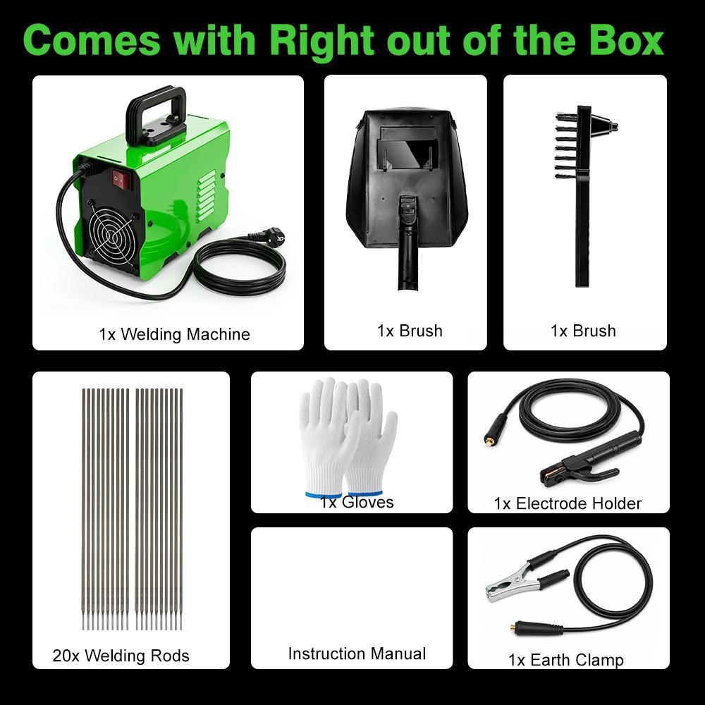 110V Portable IGBT Inverter Handheld Stick Welder Full Kit - Digital Gasless Welding Machine with LCD Display, Auto Current Match, Beginner-Friendly, Digital Welding Machine